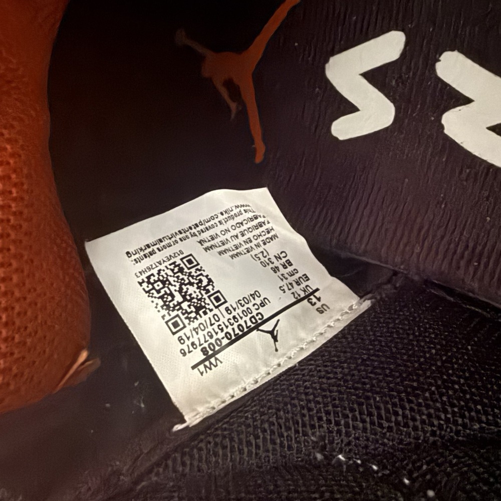 Nike Jordan Max Aura CD7070-108 Black White Total Orange Men's‎ Size 13 - Picture 8 of 10